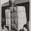 Improvised shower on farm of Elof Hansen. Yuba County, California