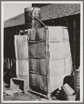 Improvised shower on farm of Elof Hansen. Yuba County, California