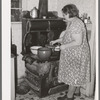 Wife of Jo Webster cooking lunch. Tehama County, California