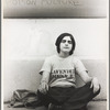 Judy Cartisano poses in her Lavender Menace t-shirt before confronting the women's movement on the issue of gay and lesbian rights.
