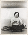 Judy Cartisano poses in her Lavender Menace t-shirt before confronting the women's movement on the issue of gay and lesbian rights.