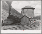 Locomotive of the D. and R.G.W. Railroad with snowplow attached, Telluride, Colorado