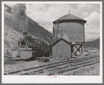 Locomotive of the D. and R.G.W. Railroad with snowplow attached, Telluride, Colorado