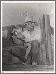 Sheepherder rolling a cigarette. Cimarron, Colorado