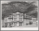 Main hotel in Ouray, Colorado. This is a historic old meeting place where the old timers talked over plans and developments when the town and section was booming