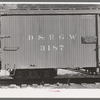 Side of freight car used for transporting gold ore concentrates. Ouray, Colorado