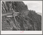 Detail of mountain road leading to Smugglers Mine. Telluride, Colorado