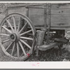 Detail of wooden ore wagon. Telluride, Colorado