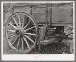 Detail of wooden ore wagon. Telluride, Colorado