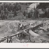Detail of abandoned mine in San Juan County, Colorado. This section, which was once a boom mining section, is now covered with the crumbling, rotting remains of mines and mills