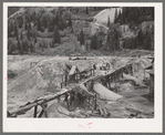 Detail of abandoned mine in San Juan County, Colorado. This section, which was once a boom mining section, is now covered with the crumbling, rotting remains of mines and mills