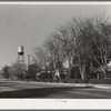 Street in residential district of Delano, California