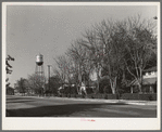 Street in residential district of Delano, California