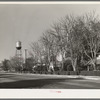 Street in residential district of Delano, California