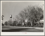 Street in residential district of Delano, California