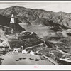 Central tower from which materials are distributed for construction of Shasta Dam. Shasta County, California