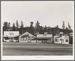 Business enterprises on main street on Central Valley, California, boom town near Shasta Dam