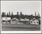 Business enterprises on main street on Central Valley, California, boom town near Shasta Dam