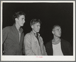 Three boys from Los Angeles who are looking for work. San Diego, California. A friend told them that they could make twenty dollars a week as laborers and they plan to save some money to go to school in hopes of getting in an airplane factory