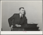 President of Loomis Fruit Association, a cooperative, at the fortieth annual meeting. This cooperative has fifty-seven members and shipped two hundred sixty-seven cars of fruit in the 1940 season. Placer County