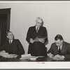 Officers of the Loomis Fruit Association cooperative at their fortieth annual meeting. Loomis, California. The 1940 season was reported to have been their most difficult season