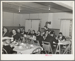 Luncheon after fortieth annual meeting of the Loomis Fruit Association meeting. Loomis, California. Japanese are beginning to move into the section as the older farmers who find that the land will no longer support their high standards of living move out