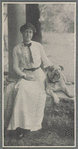 Publicity photograph of Rida Johnson Young and her dog as published in Green Book, May 1912