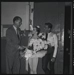 Newbold Morris with Maria Tallchief and Andre Eglevsky backstage after Capriccio Brillante.