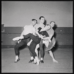 Walter Georgov, Frank Hobi, Robert Barnett and Janet Reed during rehearsal of Cakewalk