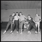 Shaun O'brien, Walter Georgeov, Roy Tobias and Robert Barnett with Ruthanna Boris during rehearsal of Cakewalk