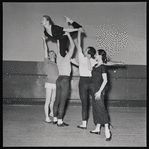 Robert Barnett, Frank Hobi and Walter Georgov lifting Janet Reed with Ruthanna Boris during rehearsal of Cakewalk