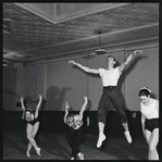 Andre Eglevsky rehearsing Capriccio Brillante with Jillana, Barbara Bocher and Constance Garfield.