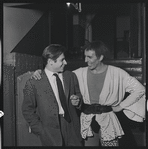 Jerome Robbins, with Jean Babilée after a performance of Balanchine's Tyl Ulenspiegel at the City Center