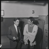 Jerome Robbins, with Jean Babilée after a performance of Balanchine's Tyl Ulenspiegel at the City Center