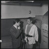 Jerome Robbins, with Jean Babilée after a performance of Balanchine's Tyl Ulenspiegel at the City Center