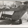 Wash bench on back porch of fruit farmer's house. Placer County, California