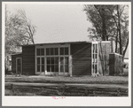 Community building of the Yuba City farm workers' camp. Yuba City, California