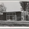 Community building of the Yuba City farm workers' camp. Yuba City, California