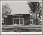 Community building of the Yuba City farm workers' camp. Yuba City, California