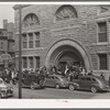 Crowd coming out of Pilgrim Baptist Church. Southside of Chicago, Illinois