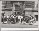 Entrance to high school. Southside of Chicago, Illinois