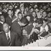 Detail of crowd watching the orchestra at the Savoy Ballroom. Chicago, Illinois