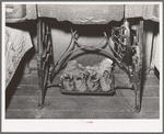 Children's dusty shoes. Ray Halstead family, FSA (Farm Security Administration) rehabilitation borrowers. Dead Ox Flat, Malheur County, Oregon