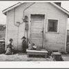 Front of house of the Ray Halstead family, FSA (Farm Security Administration) rehabilitation borrowers. Dead Ox Flat, Malheur County, Oregon. He rents his land