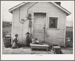 Front of house of the Ray Halstead family, FSA (Farm Security Administration) rehabilitation borrowers. Dead Ox Flat, Malheur County, Oregon. He rents his land