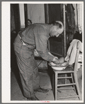 Mr. Browning washes for dinner. He is a (Farm Security Administration) rehabilitation borrower. Dead Ox Flat, Malheur County, Oregon