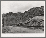 Pile of tailing from gold mill, defunct. Idaho Springs, Colorado