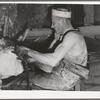 Shearing sheep on ranch in Malheur County, Oregon