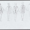 The Bay at Nice: uncolored draft costume sketches, likely for Valentina