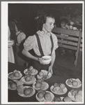 Lunch for schoolchildren, most of whose parents are working in the fields. FSA (Farm Security Administration) farm workers' camp. Caldwell, Idaho